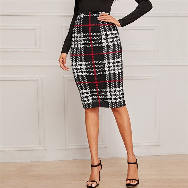 Amanda Windowpane Skirt