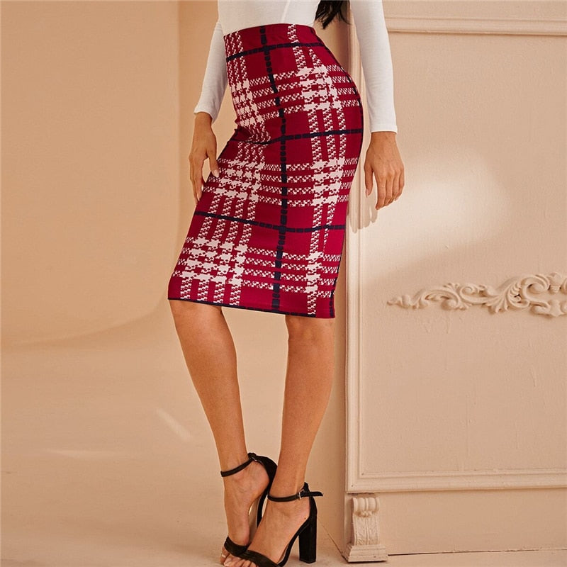 Amanda Windowpane Skirt