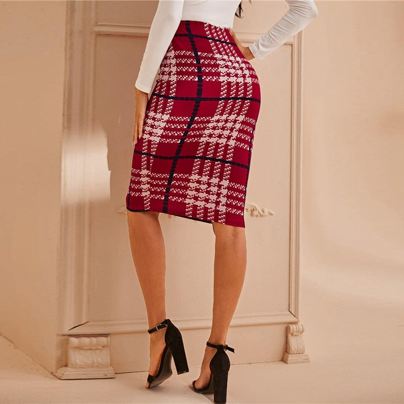 Amanda Windowpane Skirt