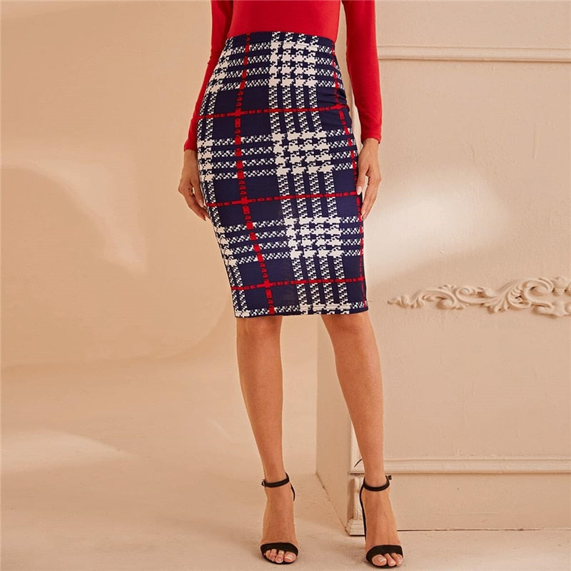 Amanda Windowpane Skirt