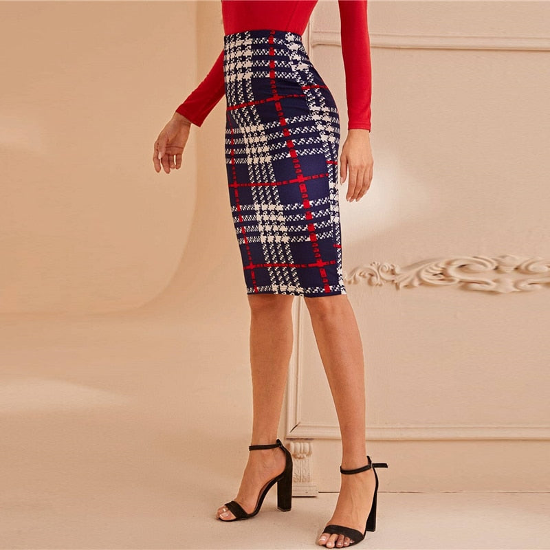 Amanda Windowpane Skirt