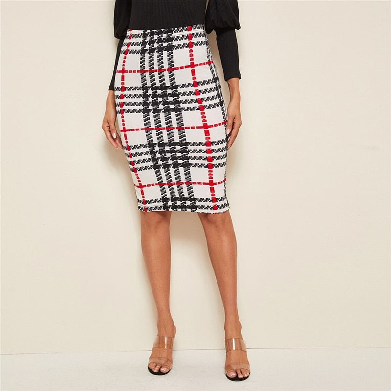 Amanda Windowpane Skirt