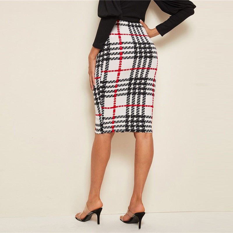 Amanda Windowpane Skirt