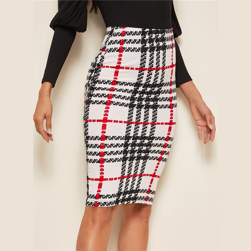 Amanda Windowpane Skirt