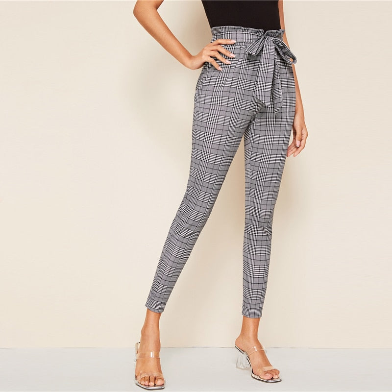 Kimberly Plaid Pencil Pants