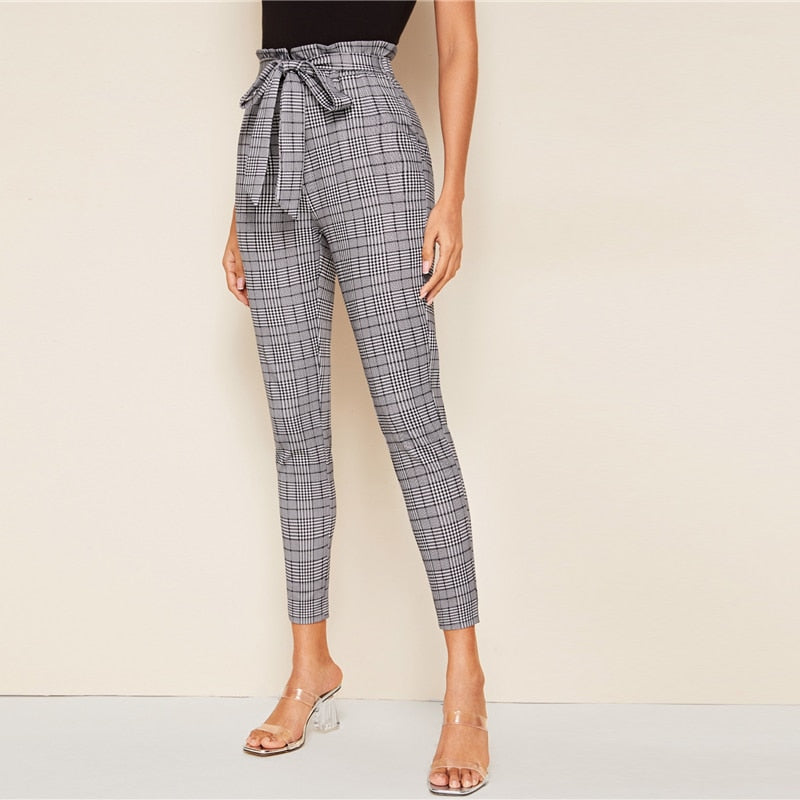 Kimberly Plaid Pencil Pants